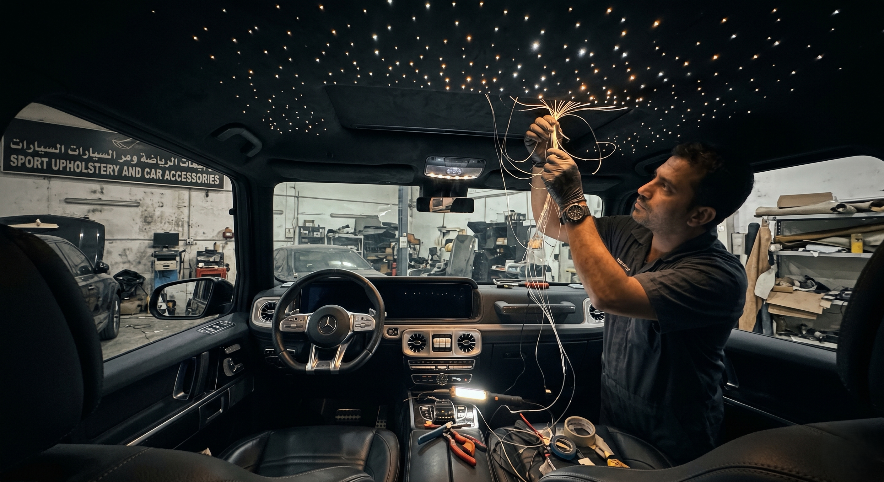 Starlight headliner installation UAE
